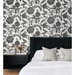 NextWall Peel &amp; Stick Julian Jacobean Floral Ebony &amp; Ivory Wallpaper thumbnail image 3 of 5