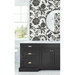 NextWall Peel &amp; Stick Julian Jacobean Floral Ebony &amp; Ivory Wallpaper thumbnail image 5 of 5
