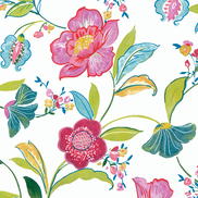NextWall Peel & Stick Painterly Floral Magenta & Off-White Wallpaper