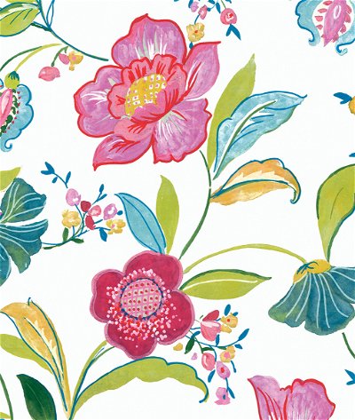 NextWall Peel & Stick Painterly Floral Magenta & Off-White Wallpaper