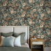 NextWall Peel &amp; Stick Rose Garden Midnight Blue &amp; Cafe Wallpaper thumbnail image 3 of 5