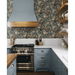 NextWall Peel &amp; Stick Rose Garden Midnight Blue &amp; Cafe Wallpaper thumbnail image 5 of 5