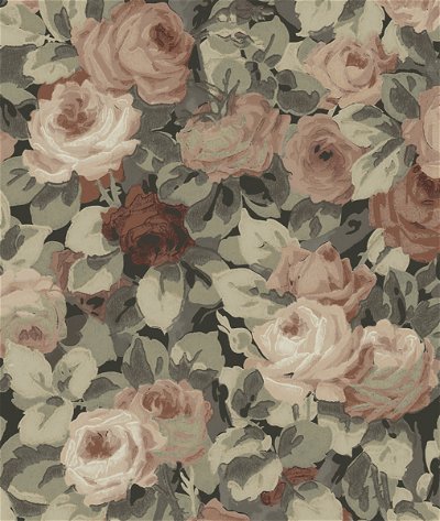 NextWall Peel & Stick Rose Garden Dusty Mauve & Ash Grey Wallpaper