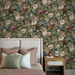 NextWall Peel &amp; Stick Rose Garden Olive &amp; Wine Wallpaper thumbnail image 3 of 5