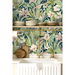 NextWall Peel &amp; Stick Blossoming Birds Fern &amp; Denim Blue Wallpaper thumbnail image 5 of 5