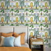 NextWall Peel &amp; Stick Tropical Facade Sky Blue &amp; Off-White Wallpaper thumbnail image 4 of 5