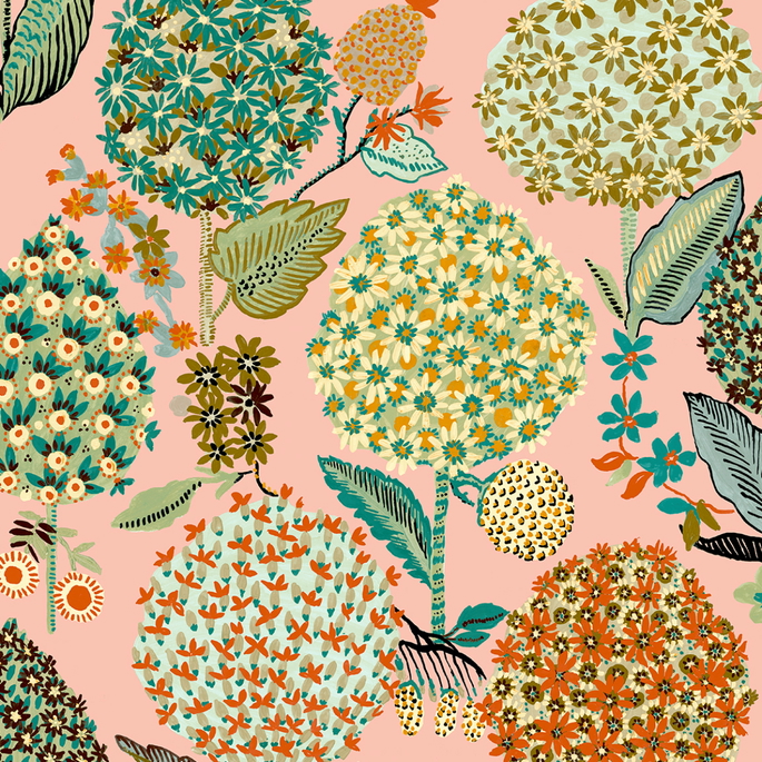 NextWall Peel &amp; Stick Blooming Bulbs Posy Pink Wallpaper image 1 of 5