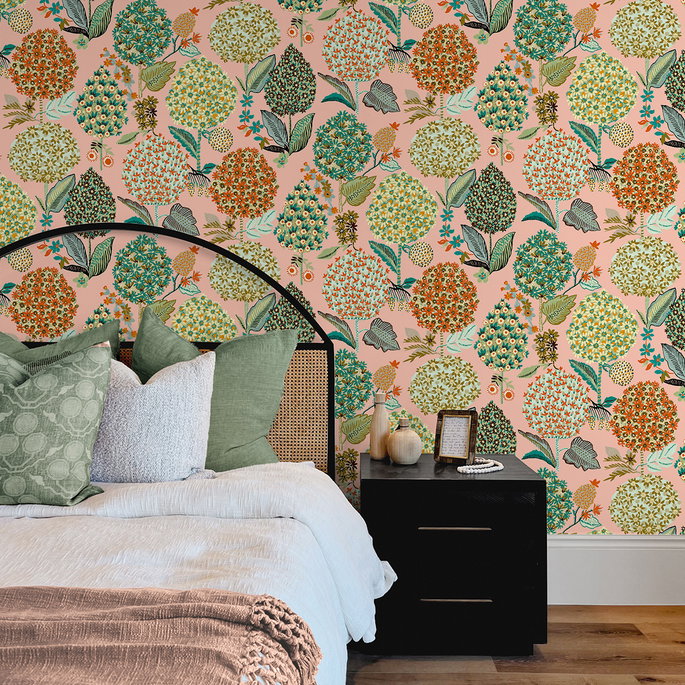 NextWall Peel &amp; Stick Blooming Bulbs Posy Pink Wallpaper image 2 of 5