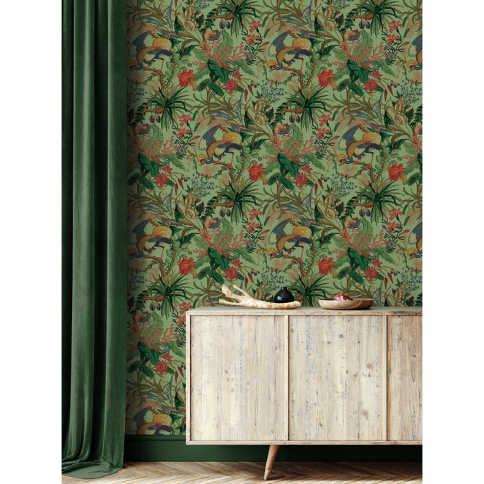 NextWall Peel &amp; Stick Tropical Canopy Seagreen Wallpaper image 4 of 5