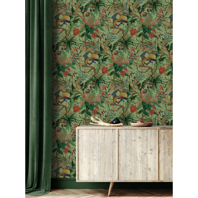 NextWall Peel &amp; Stick Tropical Canopy Seagreen Wallpaper image 4 of 5