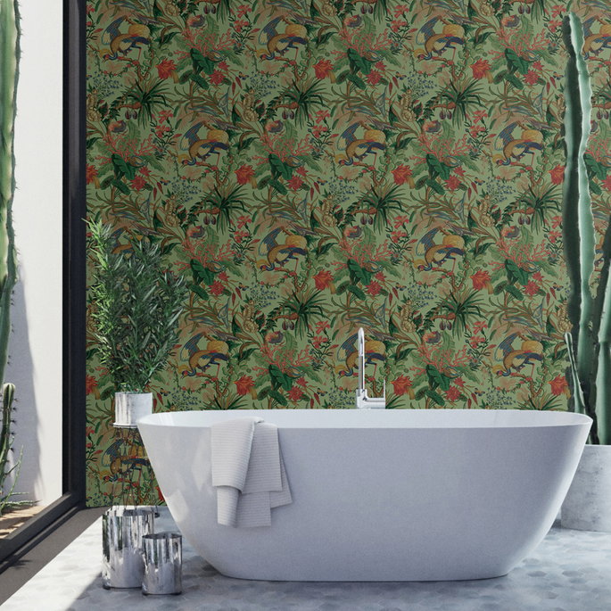 NextWall Peel &amp; Stick Tropical Canopy Seagreen Wallpaper image 5 of 5