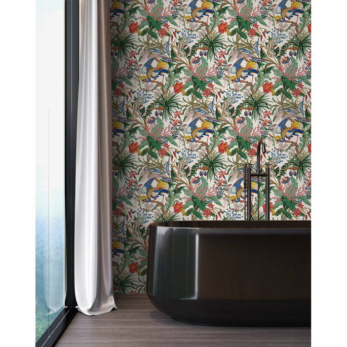 NextWall Peel &amp; Stick Tropical Canopy Sea Salt Wallpaper image 5 of 5