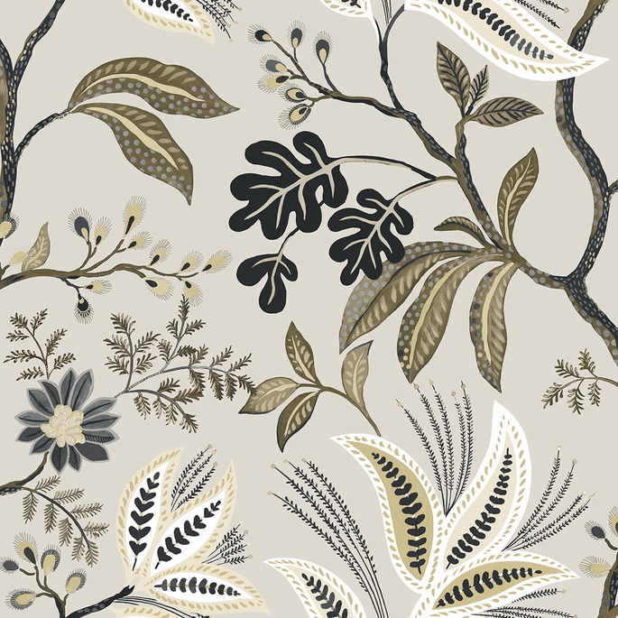 NextWall Peel &amp; Stick Forest Flourish Neutral Wallpaper image 1 of 7