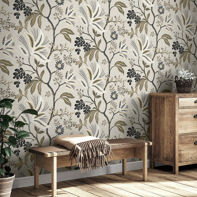 NextWall Peel &amp; Stick Forest Flourish Neutral Wallpaper image 2 of 7