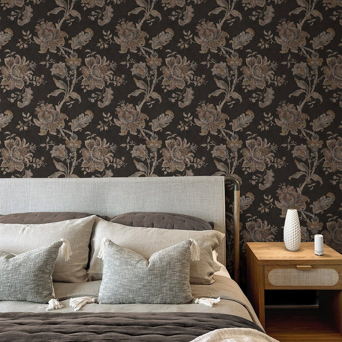 NextWall Peel &amp; Stick Anelda Jacobean Ironwork &amp; Russett Wallpaper image 2 of 6
