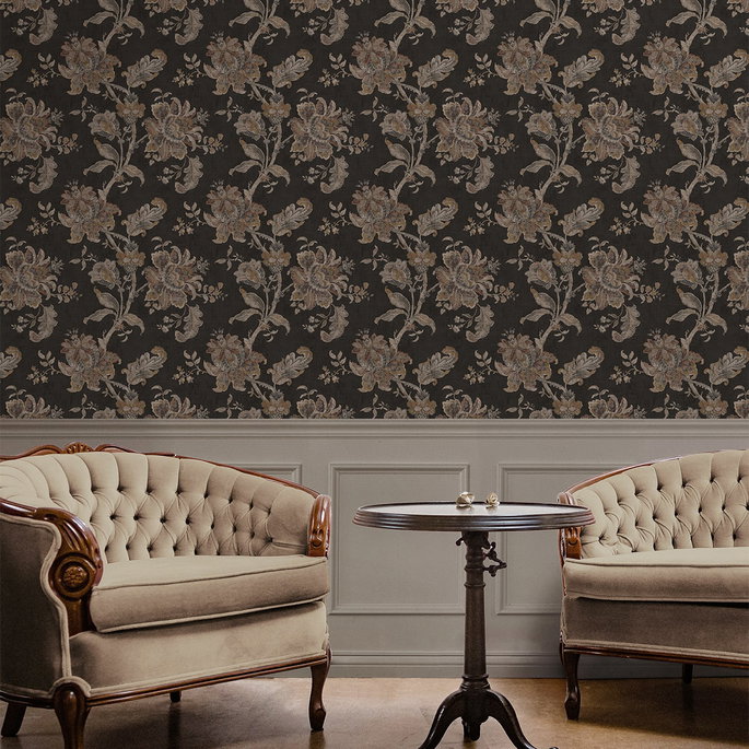 NextWall Peel &amp; Stick Anelda Jacobean Ironwork &amp; Russett Wallpaper image 4 of 6