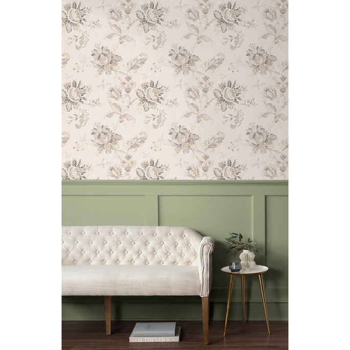 NextWall Peel &amp; Stick Anelda Jacobean Linen &amp; Latte Wallpaper image 3 of 6