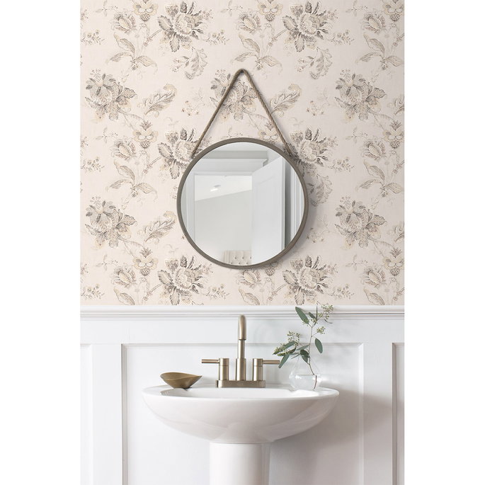 NextWall Peel &amp; Stick Anelda Jacobean Linen &amp; Latte Wallpaper image 4 of 6