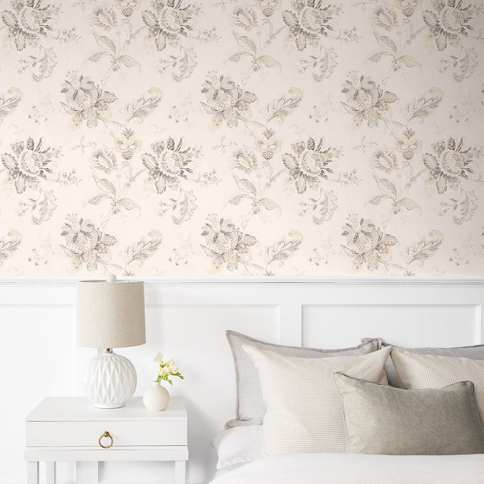 NextWall Peel &amp; Stick Anelda Jacobean Linen &amp; Latte Wallpaper image 5 of 6