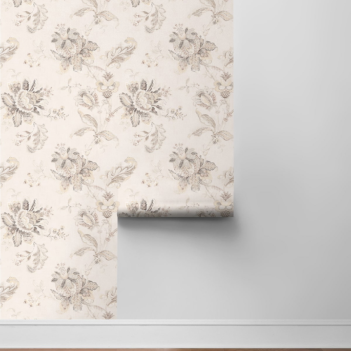 NextWall Peel &amp; Stick Anelda Jacobean Linen &amp; Latte Wallpaper image 6 of 6