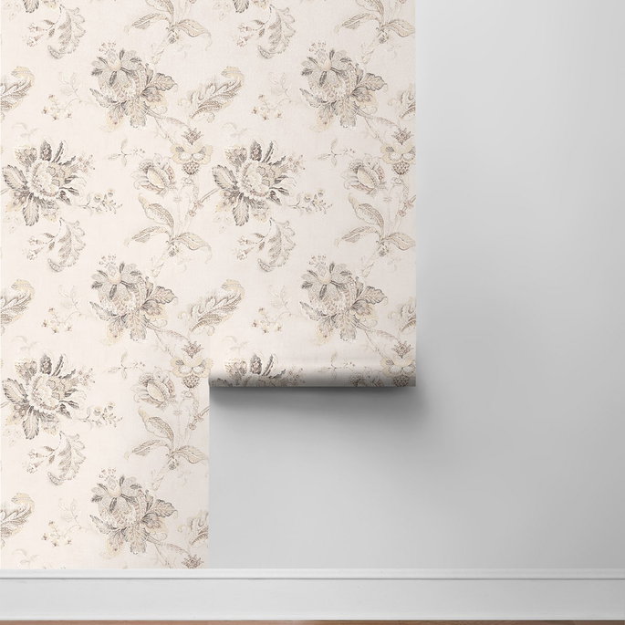 NextWall Peel &amp; Stick Anelda Jacobean Linen &amp; Latte Wallpaper image 6 of 6