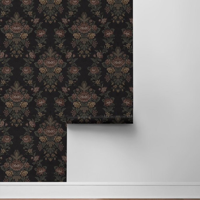 NextWall Peel &amp; Stick Hasset Tapestry Floral Wrought Iron Wallpaper image 6 of 6