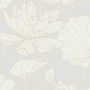 NextWall Peel & Stick Lotus Garden Floral Pearl Wallpaper