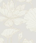 NextWall Peel & Stick Lotus Garden Floral Pearl Wallpaper