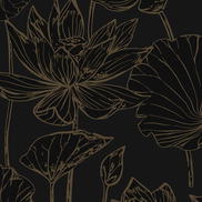 NextWall Peel & Stick Lotus Garden Floral Wrought Iron & Gold Wallpaper