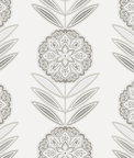 NextWall Peel & Stick Folk Flowers Morning Fog Wallpaper
