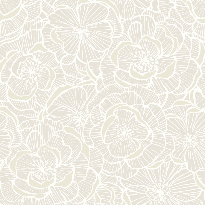 NextWall Peel &amp; Stick Camellia Floral Metallic Pearl Wallpaper image 1 of 6