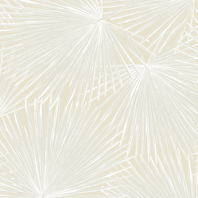 NextWall Peel &amp; Stick Palmate Leaf Frond Pearl Wallpaper image 1 of 6