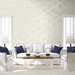 NextWall Peel &amp; Stick Palmate Leaf Frond Pearl Wallpaper thumbnail image 2 of 6