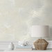 NextWall Peel &amp; Stick Palmate Leaf Frond Pearl Wallpaper thumbnail image 3 of 6