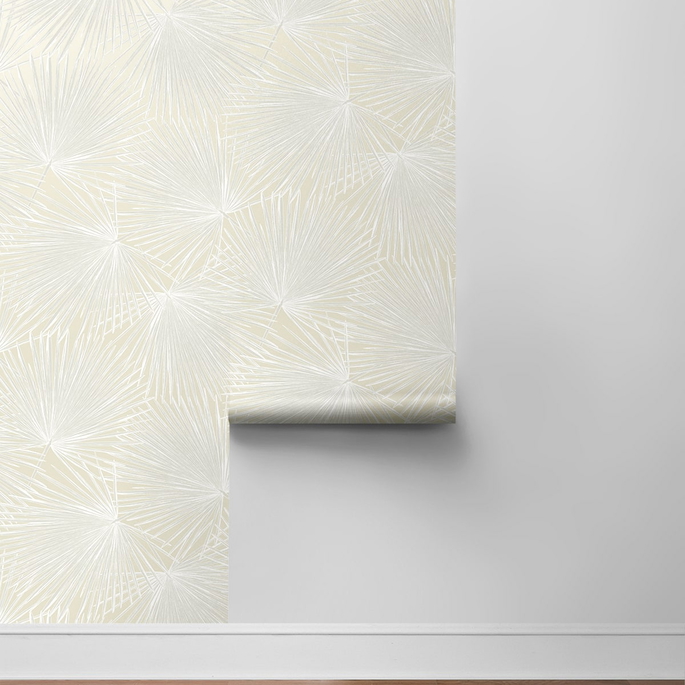 NextWall Peel &amp; Stick Palmate Leaf Frond Pearl Wallpaper image 6 of 6