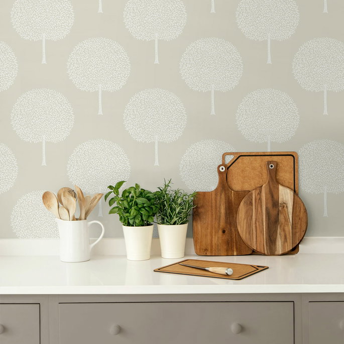 NextWall Peel &amp; Stick Tree Orchard Sea Salt Wallpaper image 3 of 6