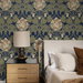 NextWall Peel &amp; Stick Hydrangea Floral Dark Blue &amp; Terra Cotta Wallpaper thumbnail image 2 of 7
