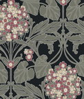 NextWall Peel & Stick Hydrangea Floral Black & Rosewood Wallpaper