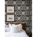 NextWall Peel &amp; Stick Hydrangea Floral Black &amp; Rosewood Wallpaper thumbnail image 2 of 7