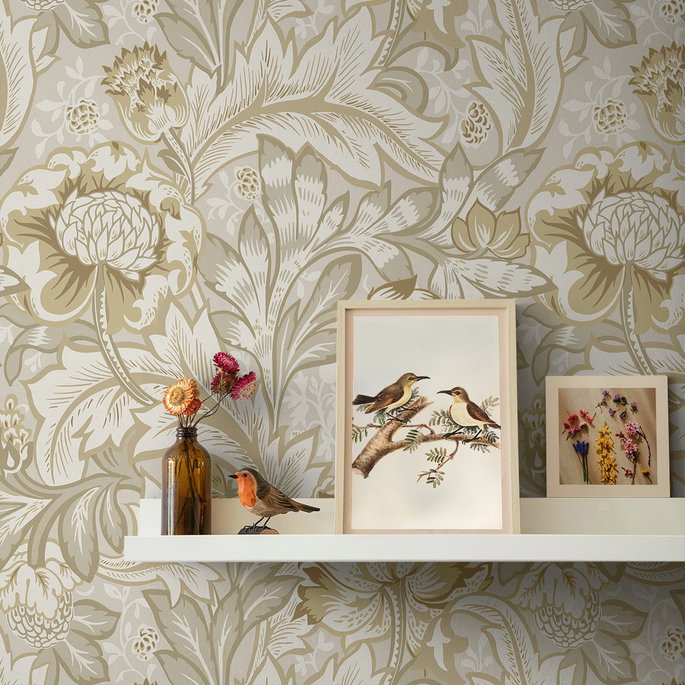 NextWall Peel &amp; Stick Acanthus Garden Floral Latte Wallpaper image 5 of 6