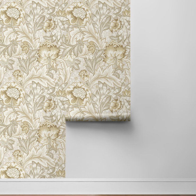 NextWall Peel &amp; Stick Acanthus Garden Floral Latte Wallpaper image 6 of 6