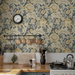 NextWall Peel &amp; Stick Acanthus Garden Floral Midnight Blue &amp; Neutral Wallpaper thumbnail image 4 of 6