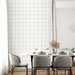 NextWall Peel &amp; Stick Classic Striped Check Charcoal &amp; Linen Wallpaper thumbnail image 6 of 8