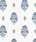 NextWall Peel & Stick Floral Spot Delft Blue Wallpaper