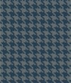 Seabrook Designs Houndstooth Checker Metallic Silver & Blue Wallpaper
