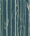 Seabrook Designs Branch Botanical Metallic Blue & Gray Wallpaper