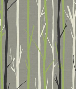 Seabrook Designs Branch Botanical Metallic Silver & Green Wallpaper