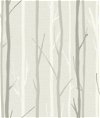 Seabrook Designs Branch Botanical Metallic Silver & White Wallpaper