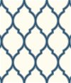 Seabrook Designs Racing Stripe Ogee Blue & White Wallpaper
