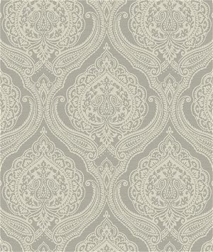 Seabrook Designs Lace Damask Metallic Silver Wallpaper